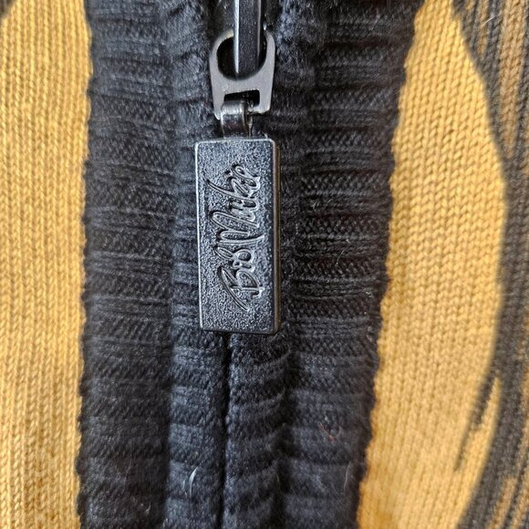 Bob Mackie Cardigan Sweater Plus 1X Wearable Art Feather Zip-Up Ribbed Knit - Picture 4 of 10